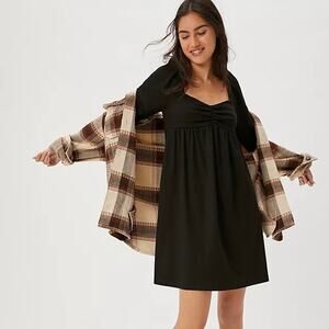 ANTHROPOLOGIE Maeve Raelynn Sweetheart Babydoll Mini Dress Black XS